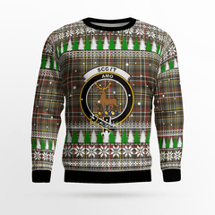 Clan Scott Green Weathered Crest Tartan Christmas Ugly Sweater FX82 Scott Green Weathered Crest Tartan Tartan Ugly Sweater   