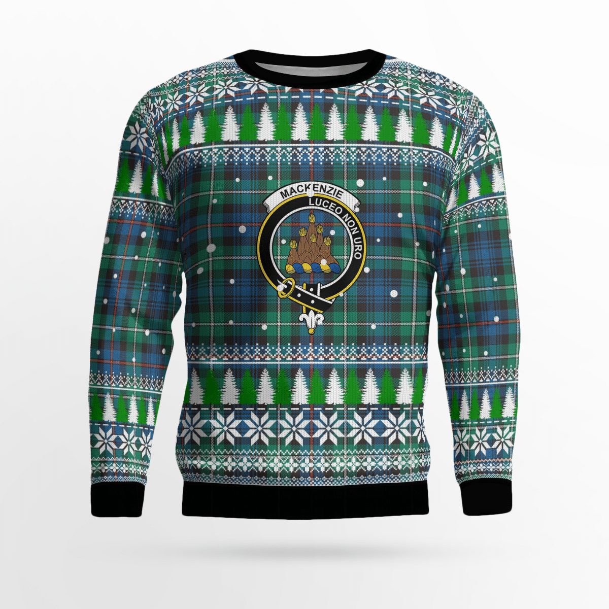 Clan MacKenzie Ancient Crest Tartan Christmas Ugly Sweater PB63 MacKenzie Ancient Crest Tartan Tartan Ugly Sweater   