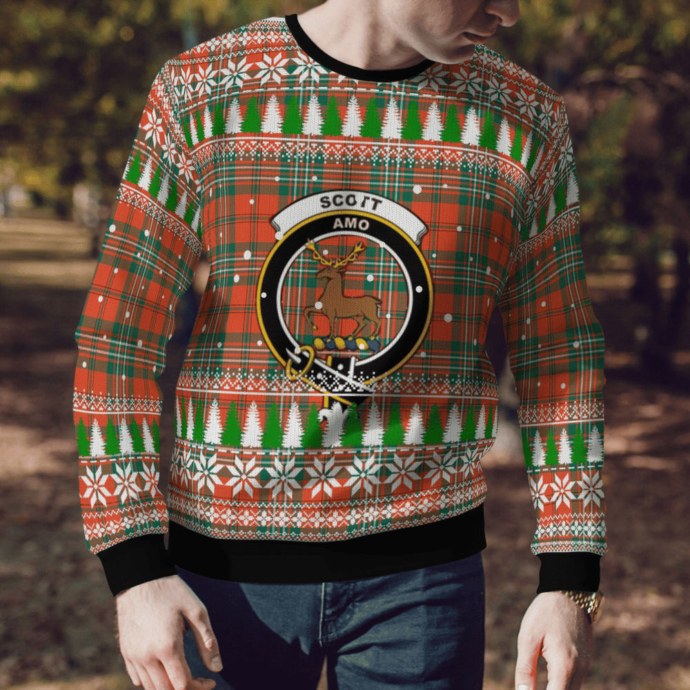 Clan Scott Ancient Crest Tartan Christmas Ugly Sweater DA36 Scott Ancient Crest Tartan Tartan Ugly Sweater   