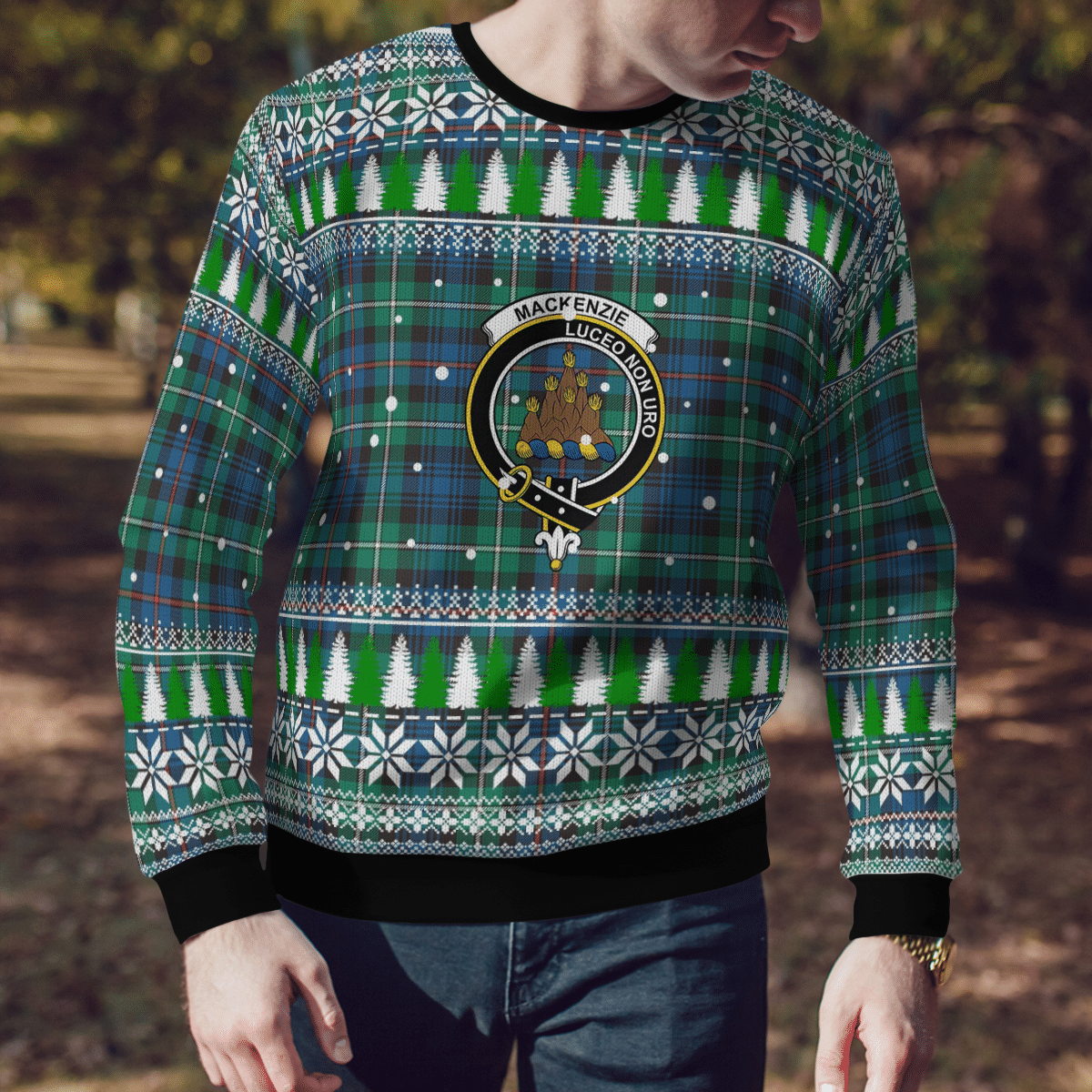 Clan MacKenzie Ancient Crest Tartan Christmas Ugly Sweater PB63 MacKenzie Ancient Crest Tartan Tartan Ugly Sweater   