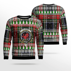 Clan Stewart Black Crest Tartan Christmas Ugly Sweater OV11 Stewart Black Crest Tartan Tartan Ugly Sweater   