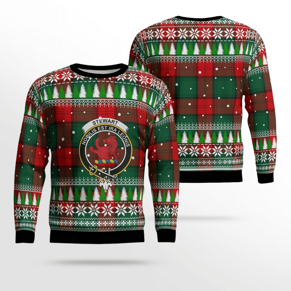 Clan Stewart Atholl Modern Crest Tartan Christmas Ugly Sweater VG83 Stewart Atholl Modern Crest Tartan Tartan Ugly Sweater   