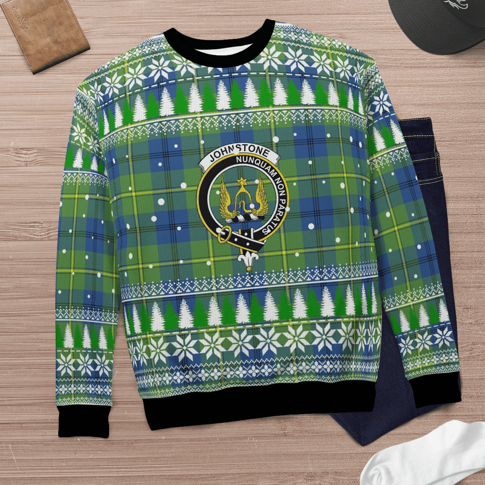 Clan Johnston Ancient Crest Tartan Christmas Ugly Sweater GE82 Johnston Ancient Crest Tartan Tartan Ugly Sweater   