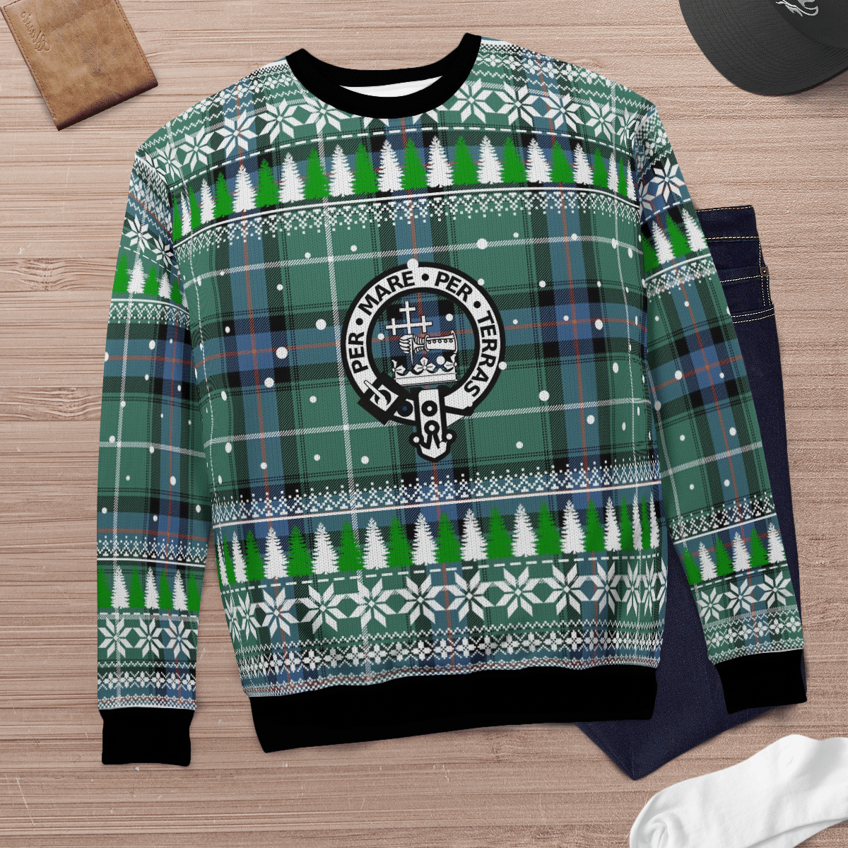 Clan MacDonald of the Isles Hunting Ancient Crest Tartan Christmas Ugly Sweater QC32 MacDonald of the Isles Hunting Ancient Crest Tartan Tartan Ugly Sweater   