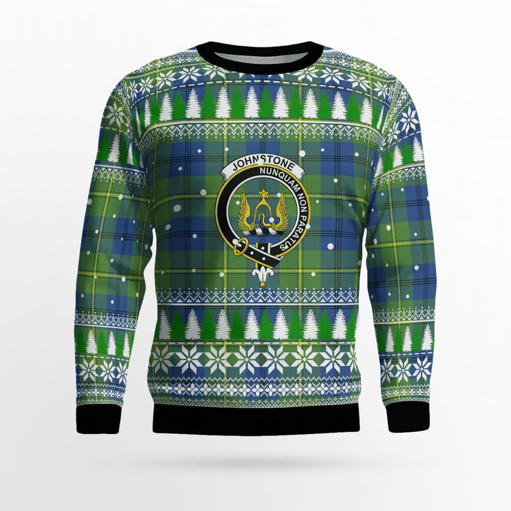 Clan Johnston Ancient Crest Tartan Christmas Ugly Sweater GE82 Johnston Ancient Crest Tartan Tartan Ugly Sweater   