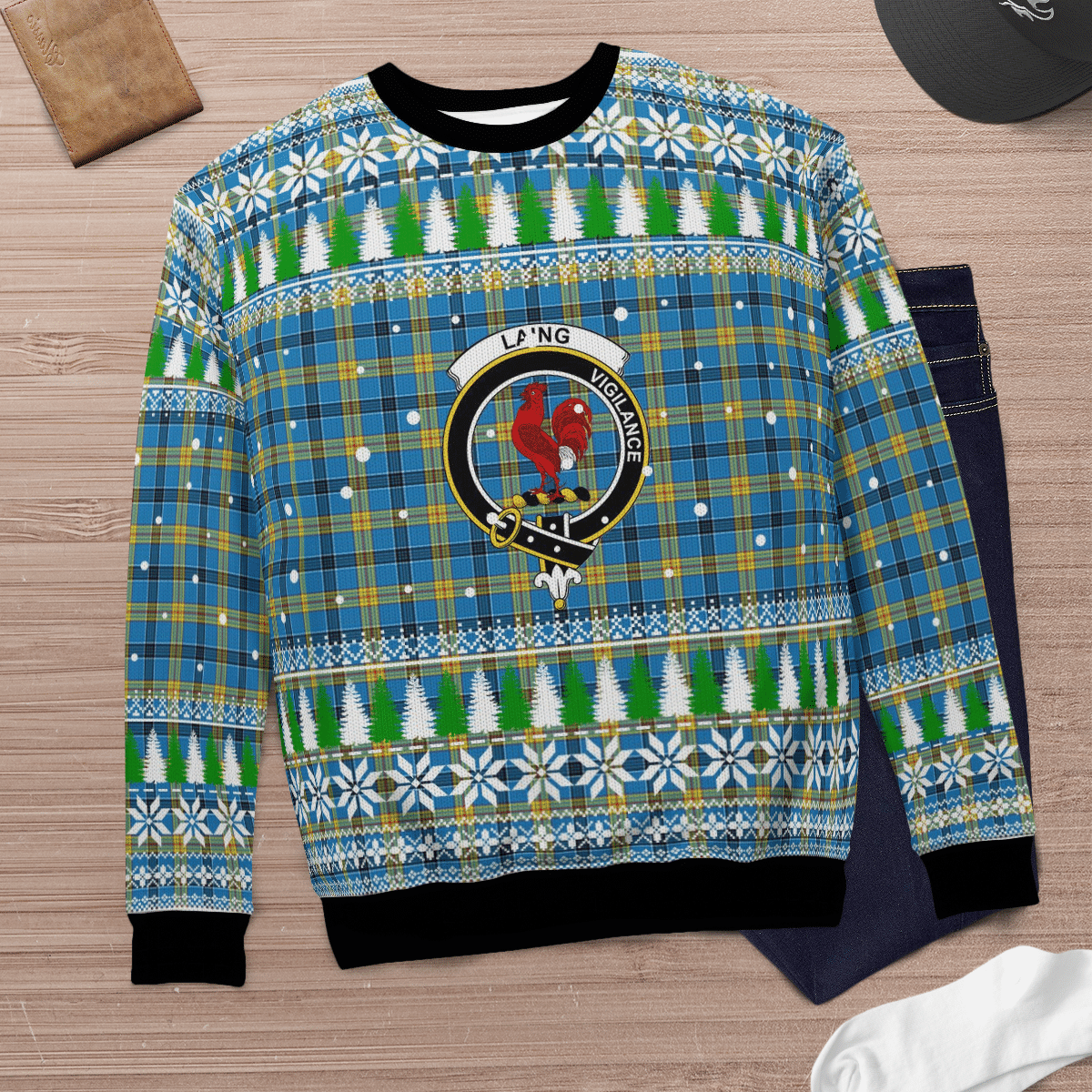 Clan Laing Crest Tartan Christmas Ugly Sweater KG51 Laing Crest Tartan Tartan Ugly Sweater   