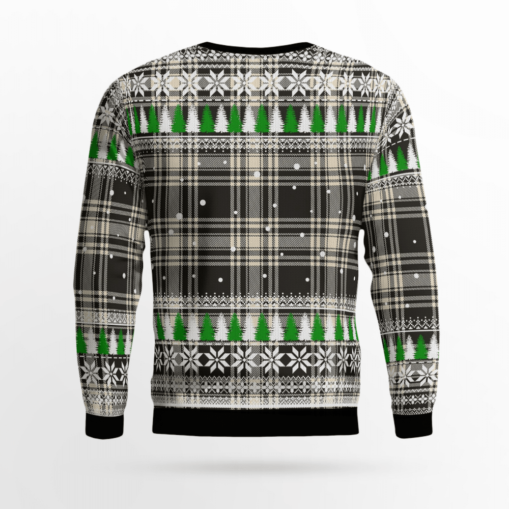 Clan Menzies Black & White Ancient Crest Tartan Christmas Ugly Sweater HC69 Menzies Black & White Ancient Crest Tartan Tartan Ugly Sweater   