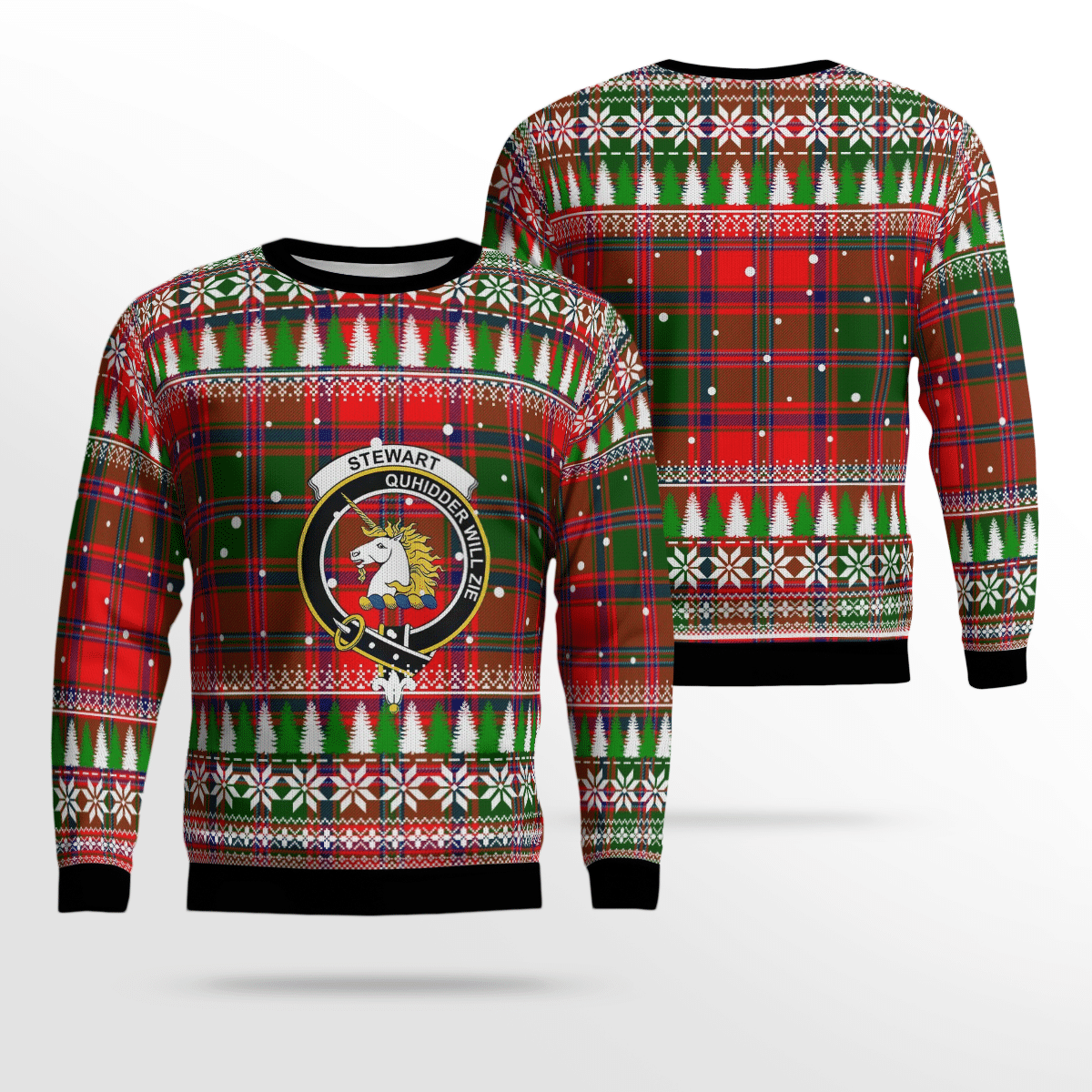 Clan Stewart of Appin Modern Crest Tartan Christmas Ugly Sweater WV95 Stewart of Appin Modern Crest Tartan Tartan Ugly Sweater   