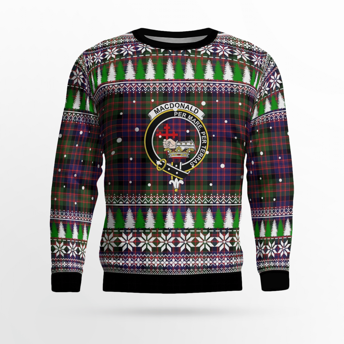 Clan MacDonald Modern Crest Tartan Christmas Ugly Sweater MO50 MacDonald Modern Crest Tartan Tartan Ugly Sweater   