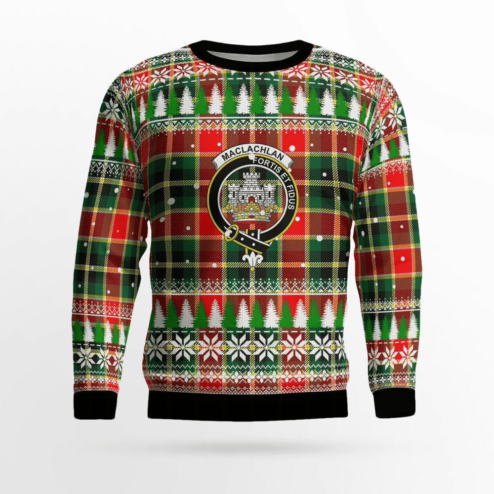 Clan MacLachlan Hunting Modern Crest Tartan Christmas Ugly Sweater UM99 MacLachlan Hunting Modern Crest Tartan Tartan Ugly Sweater   