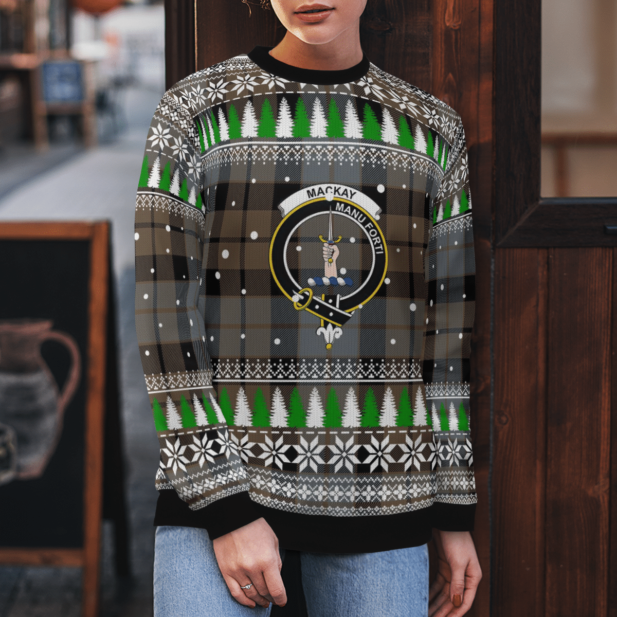 Clan MacKay Weathered Crest Tartan Christmas Ugly Sweater VK71 MacKay Weathered Crest Tartan Tartan Ugly Sweater   
