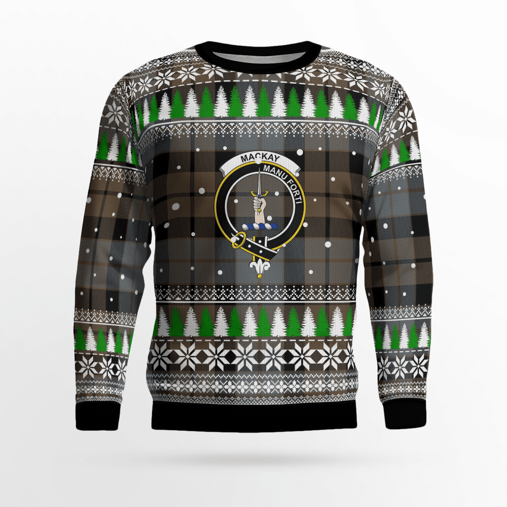 Clan MacKay Weathered Crest Tartan Christmas Ugly Sweater VK71 MacKay Weathered Crest Tartan Tartan Ugly Sweater   
