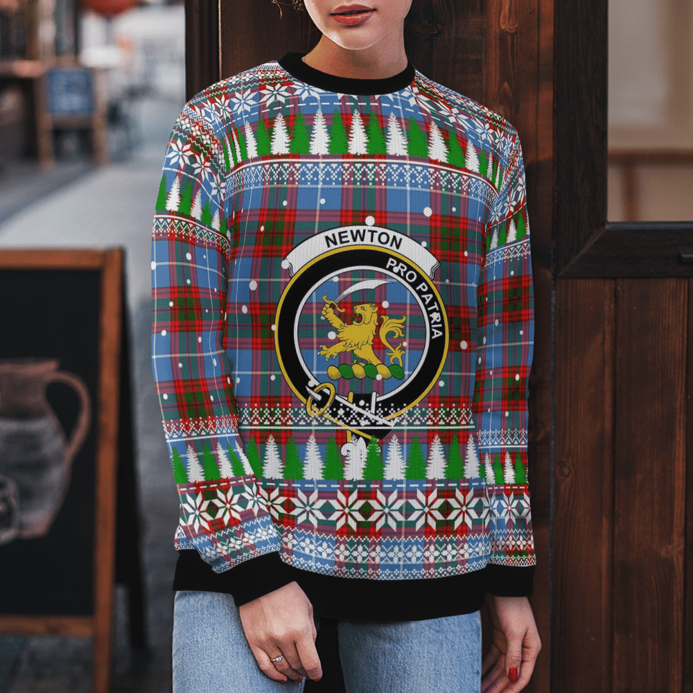 Clan Newton (Edingburg) Crest Tartan Christmas Ugly Sweater TT24 Newton (Edingburg) Crest Tartan Tartan Ugly Sweater   