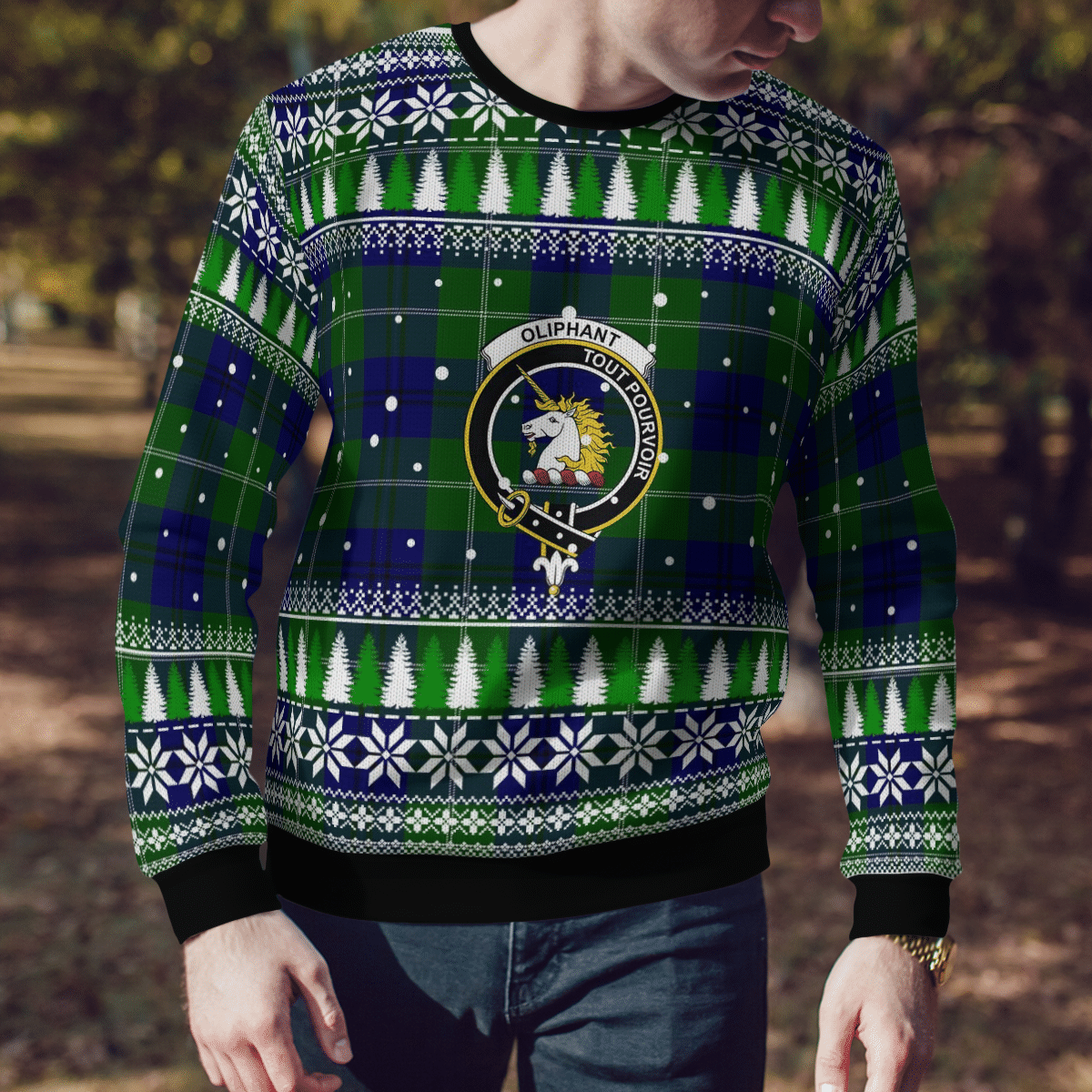 Clan Oliphant Modern Crest Tartan Christmas Ugly Sweater RF26 Oliphant Modern Crest Tartan Tartan Ugly Sweater   