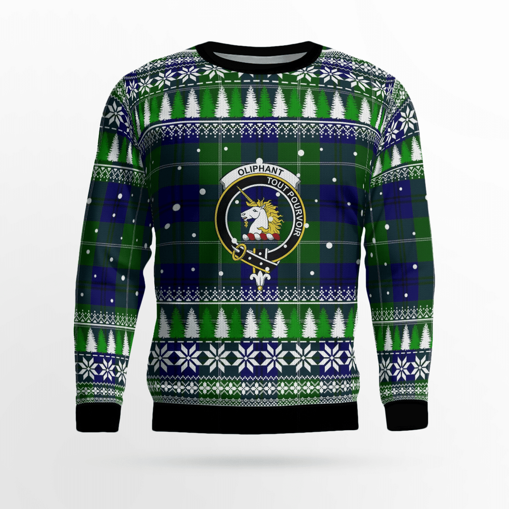 Clan Oliphant Modern Crest Tartan Christmas Ugly Sweater RF26 Oliphant Modern Crest Tartan Tartan Ugly Sweater   