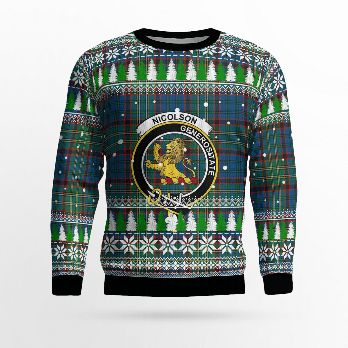 Clan Nicolson Hunting Ancient Crest Tartan Christmas Ugly Sweater HX41 Nicolson Hunting Ancient Crest Tartan Tartan Ugly Sweater   
