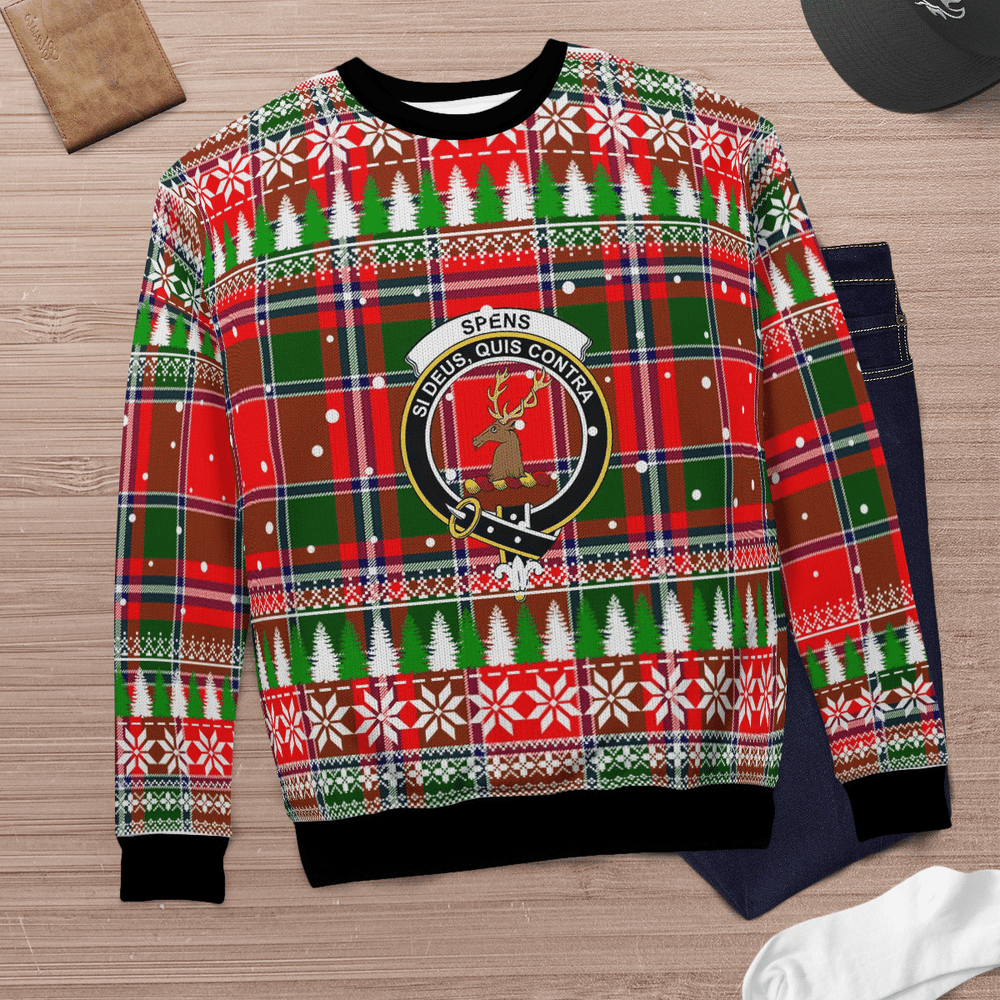 Clan Spens Modern Crest Tartan Christmas Ugly Sweater SB14 Spens Modern Crest Tartan Tartan Ugly Sweater   