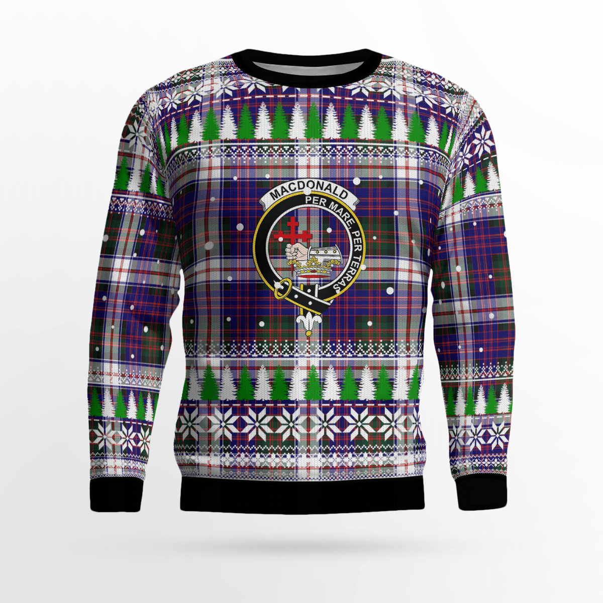 Clan MacDonald Dress Modern Crest Tartan Christmas Ugly Sweater HE33 MacDonald Dress Modern Crest Tartan Tartan Ugly Sweater   