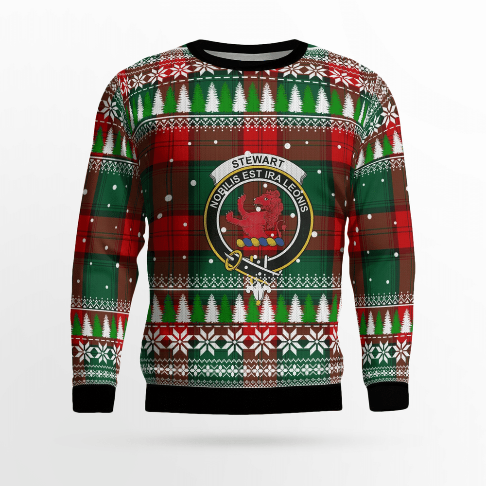 Clan Stewart Atholl Modern Crest Tartan Christmas Ugly Sweater VG83 Stewart Atholl Modern Crest Tartan Tartan Ugly Sweater   