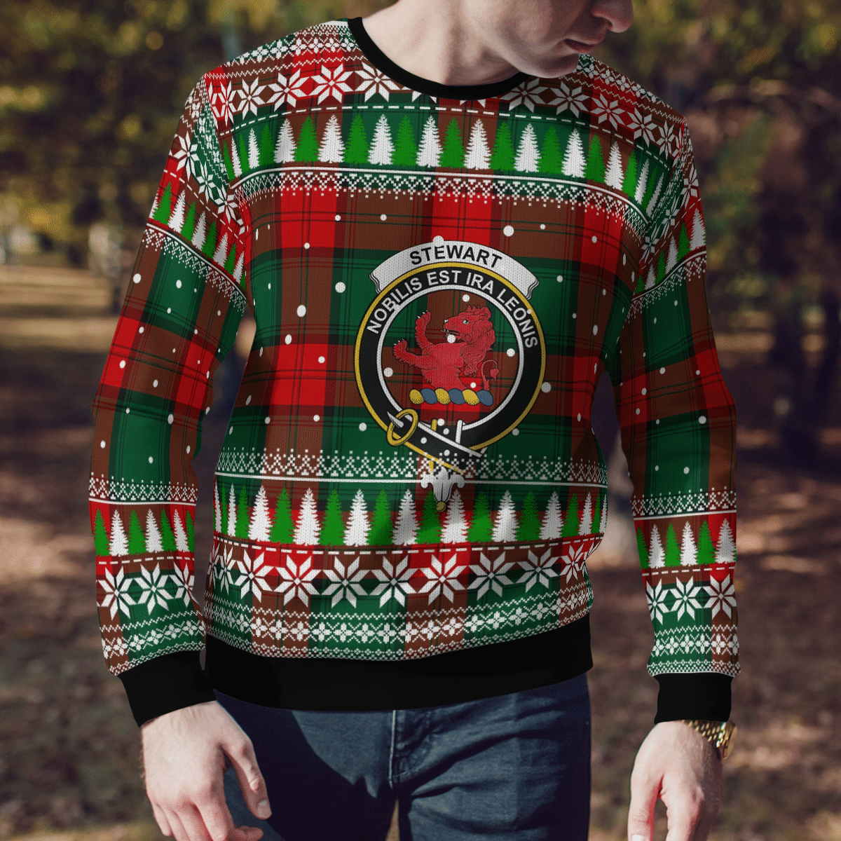 Clan Stewart Atholl Modern Crest Tartan Christmas Ugly Sweater VG83 Stewart Atholl Modern Crest Tartan Tartan Ugly Sweater   