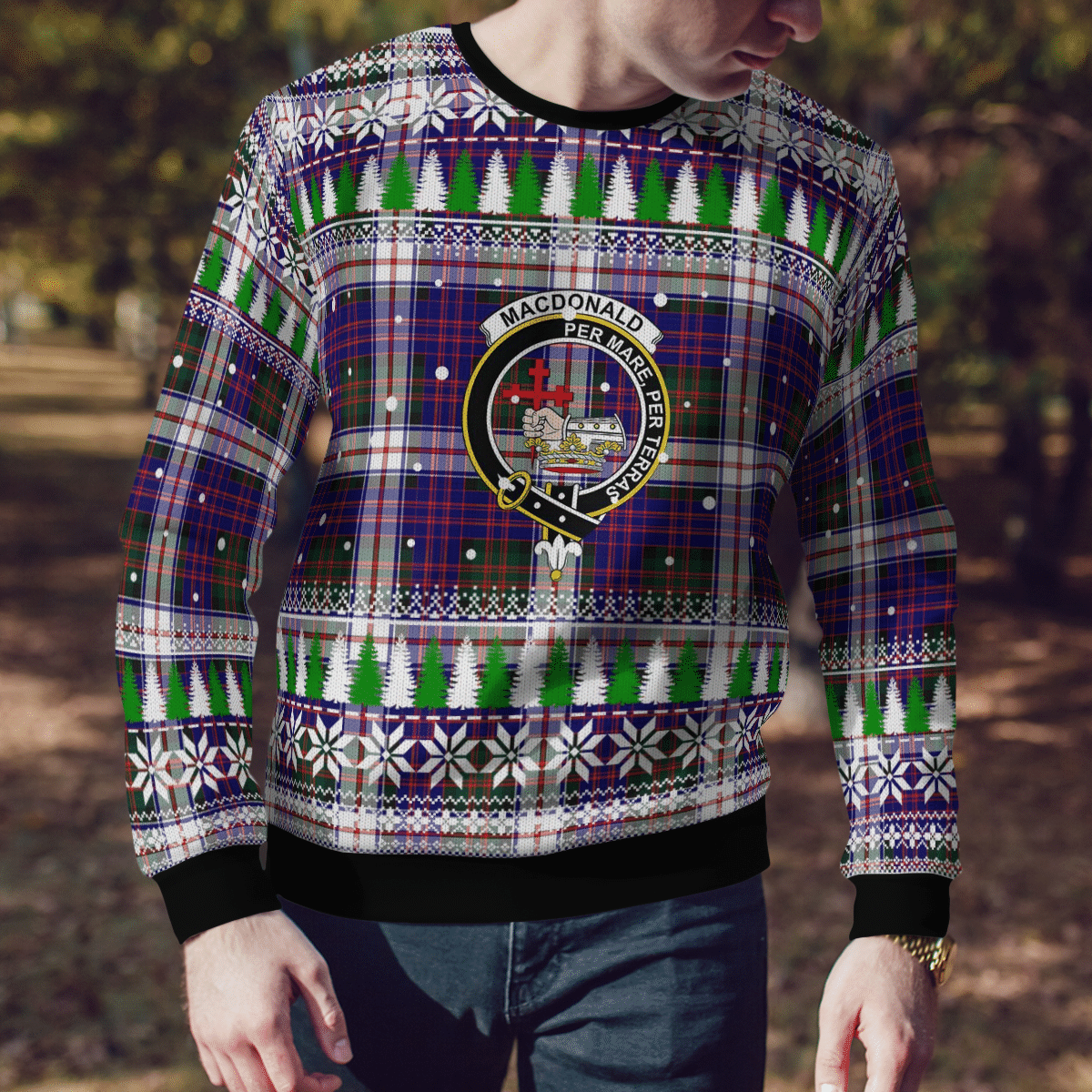 Clan MacDonald Dress Modern Crest Tartan Christmas Ugly Sweater HE33 MacDonald Dress Modern Crest Tartan Tartan Ugly Sweater   