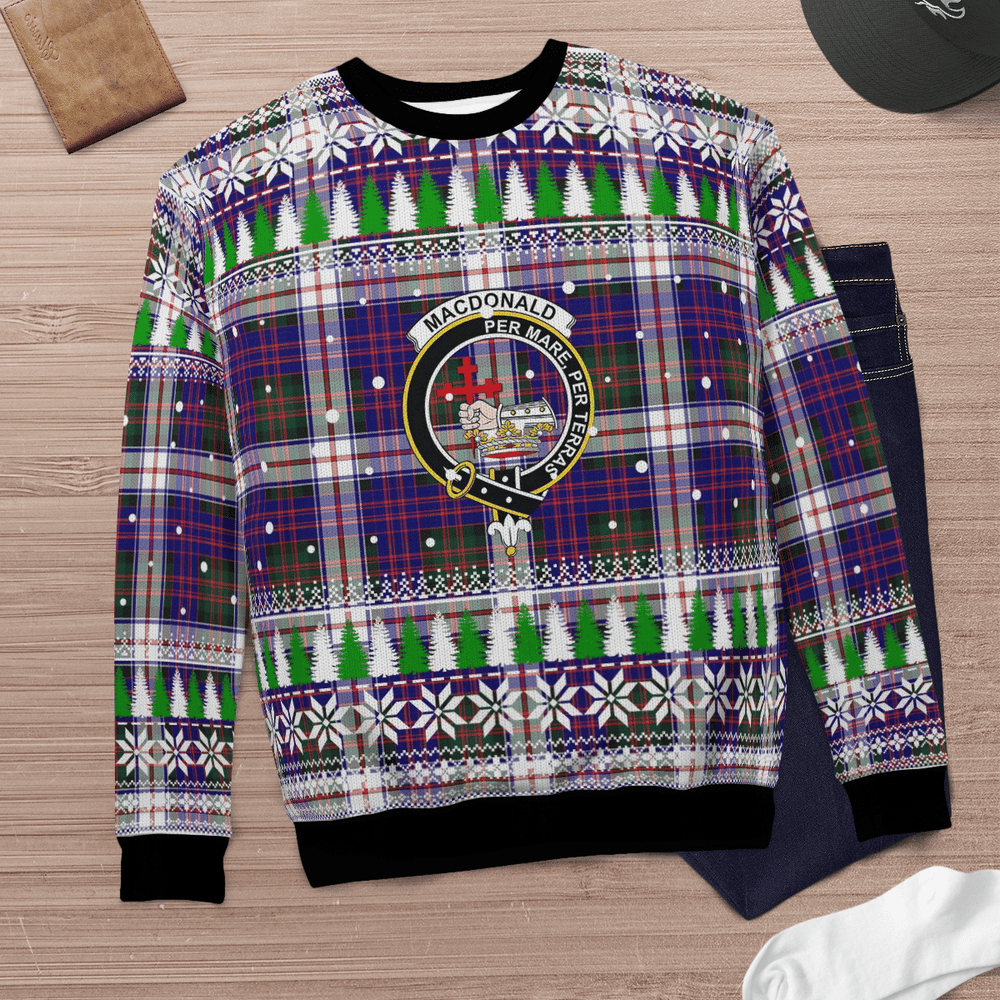 Clan MacDonald Dress Modern Crest Tartan Christmas Ugly Sweater HE33 MacDonald Dress Modern Crest Tartan Tartan Ugly Sweater   