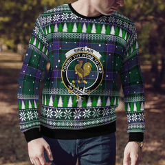 Clan Sinclair Hunting Modern Crest Tartan Christmas Ugly Sweater QT41 Sinclair Hunting Modern Crest Tartan Tartan Ugly Sweater   