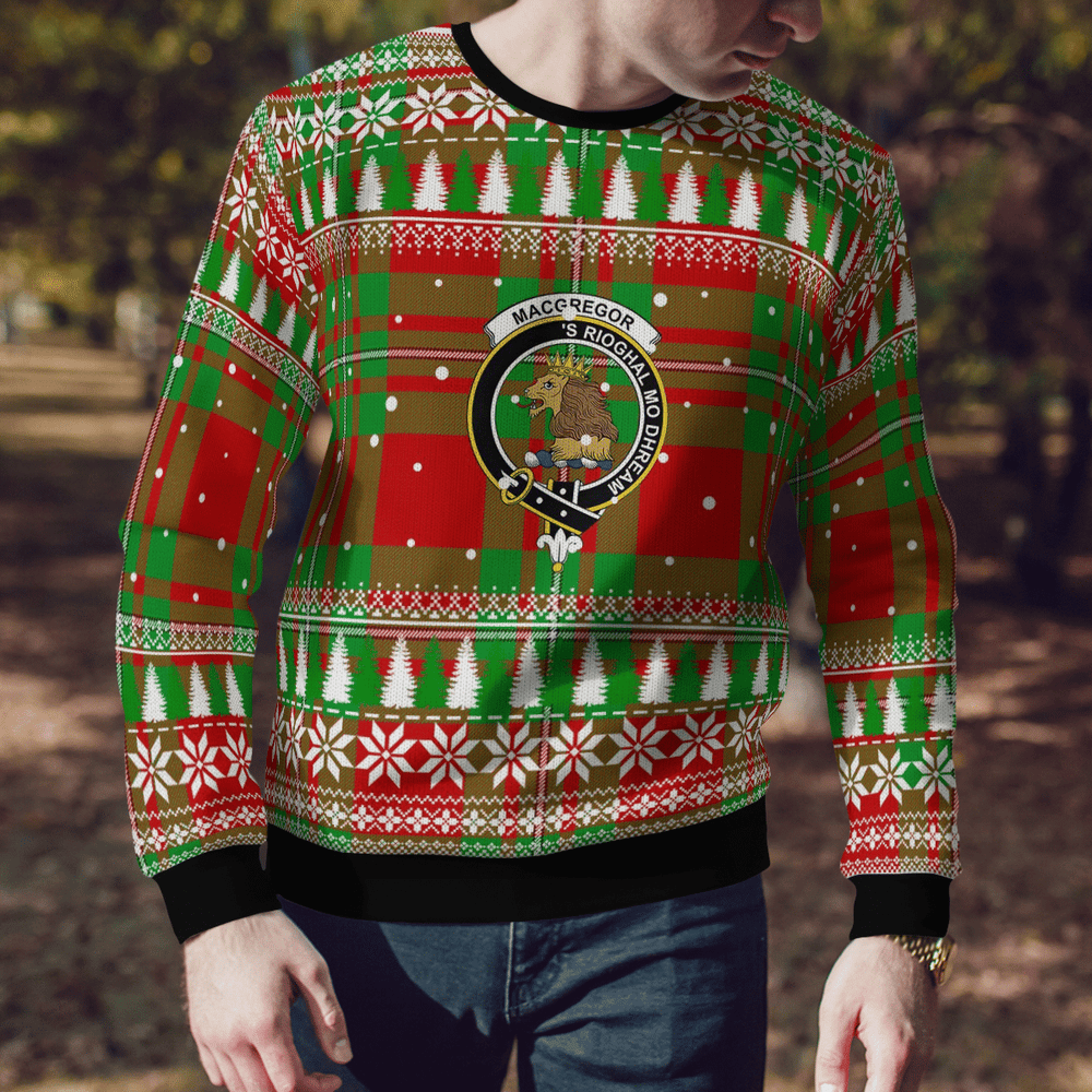 Clan MacGregor Modern Crest Tartan Christmas Ugly Sweater UN56 MacGregor Modern Crest Tartan Tartan Ugly Sweater   