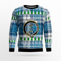 Clan Roberton Crest Tartan Christmas Ugly Sweater EU18 Roberton Crest Tartan Tartan Ugly Sweater   