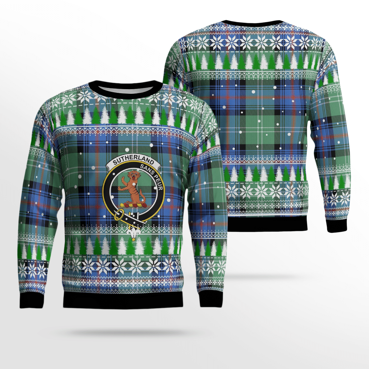 Clan Sutherland Old Ancient Crest Tartan Christmas Ugly Sweater LA88 Sutherland Old Ancient Crest Tartan Tartan Ugly Sweater   