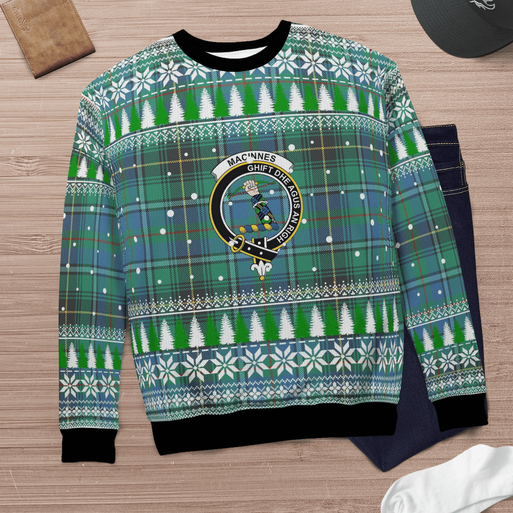 Clan MacInnes Ancient Crest Tartan Christmas Ugly Sweater LG95 MacInnes Ancient Crest Tartan Tartan Ugly Sweater   