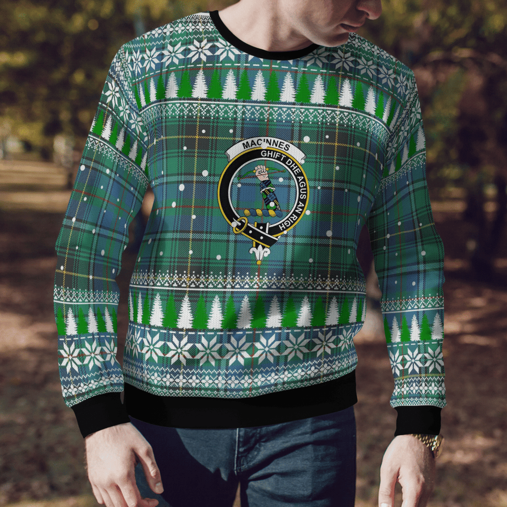 Clan MacInnes Ancient Crest Tartan Christmas Ugly Sweater LG95 MacInnes Ancient Crest Tartan Tartan Ugly Sweater   