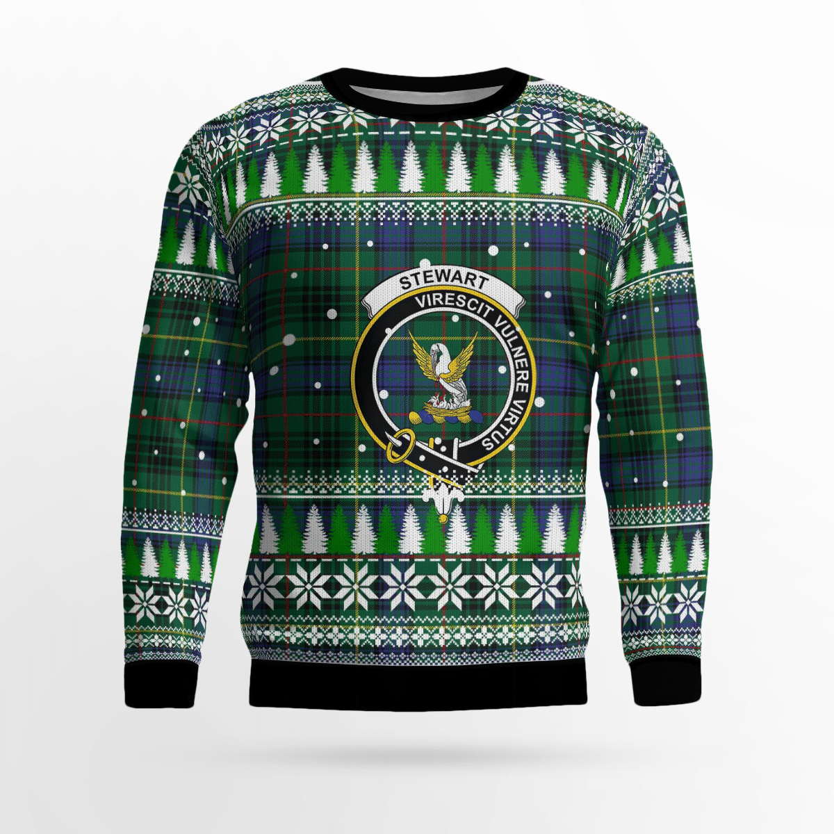 Clan Stewart Hunting Modern Crest Tartan Christmas Ugly Sweater XV90 Stewart Hunting Modern Crest Tartan Tartan Ugly Sweater   