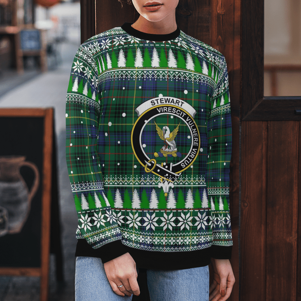 Clan Stewart Hunting Modern Crest Tartan Christmas Ugly Sweater XV90 Stewart Hunting Modern Crest Tartan Tartan Ugly Sweater   