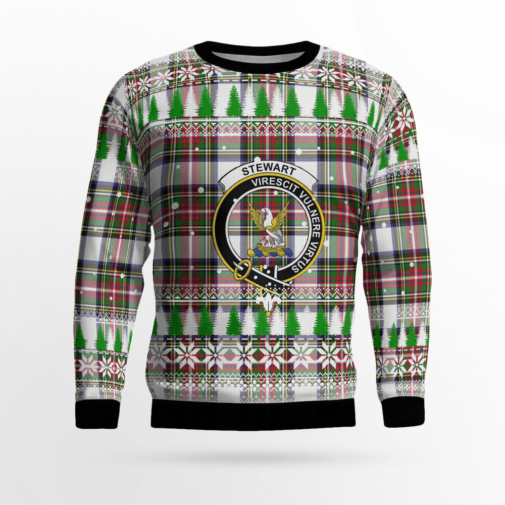 Clan Stewart Dress Modern Crest Tartan Christmas Ugly Sweater QJ87 Stewart Dress Modern Crest Tartan Tartan Ugly Sweater   