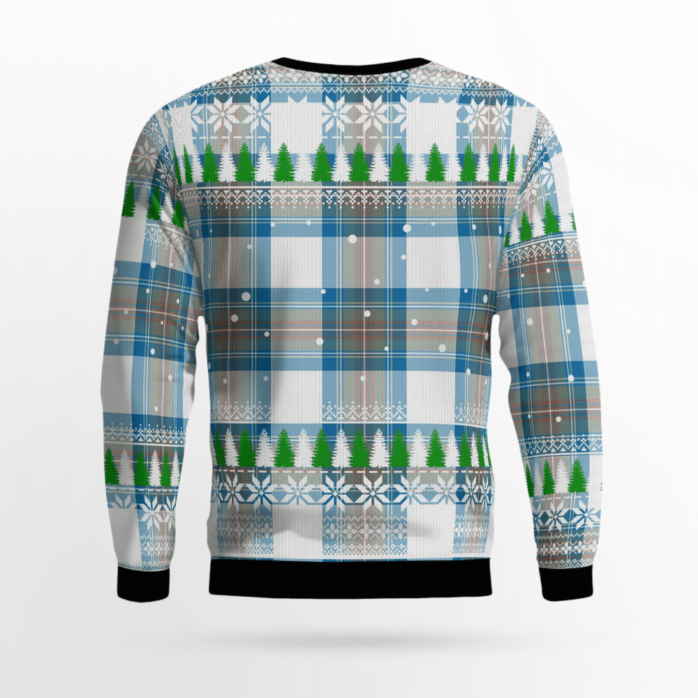 Clan Stewart Muted Blue Crest Tartan Christmas Ugly Sweater YY80 Stewart Muted Blue Crest Tartan Tartan Ugly Sweater   