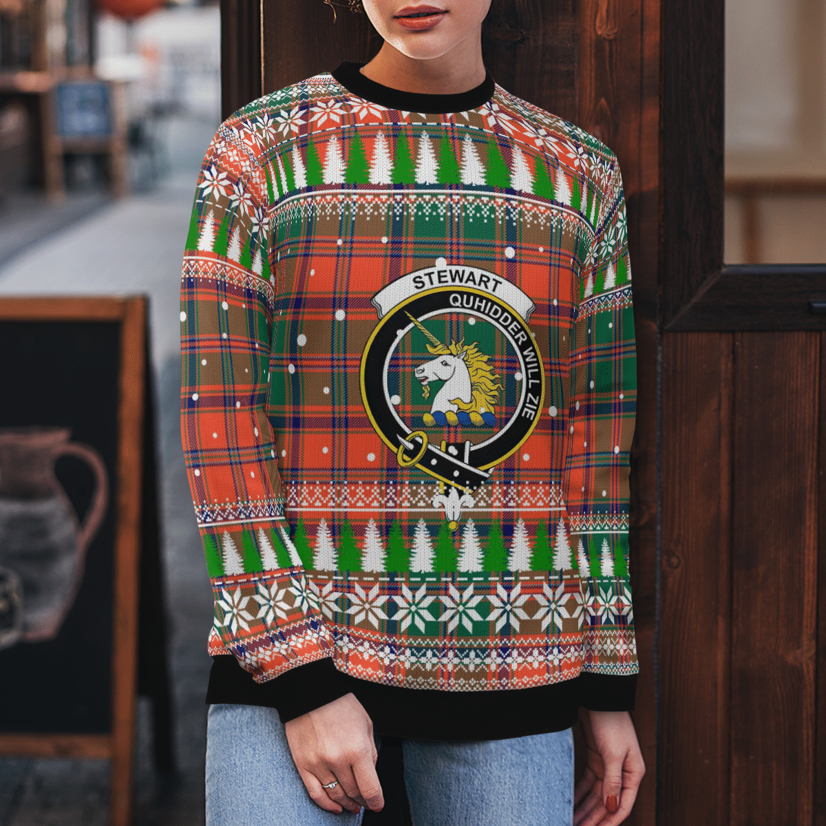 Clan Stewart of Appin Ancient Crest Tartan Christmas Ugly Sweater PW57 Stewart of Appin Ancient Crest Tartan Tartan Ugly Sweater   