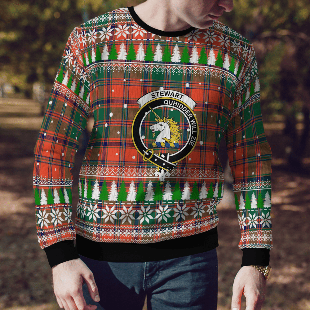 Clan Stewart of Appin Ancient Crest Tartan Christmas Ugly Sweater PW57 Stewart of Appin Ancient Crest Tartan Tartan Ugly Sweater   