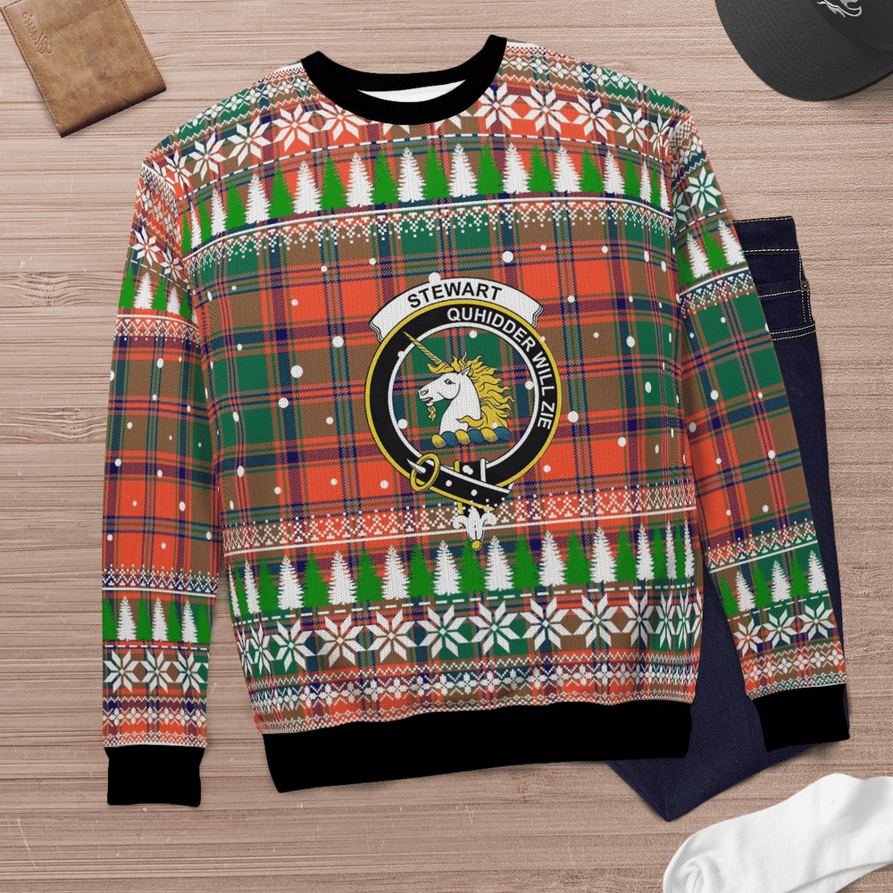 Clan Stewart of Appin Ancient Crest Tartan Christmas Ugly Sweater PW57 Stewart of Appin Ancient Crest Tartan Tartan Ugly Sweater   