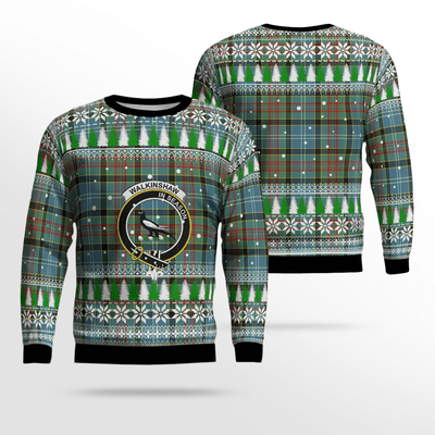 Clan Walkinshaw Crest Tartan Christmas Ugly Sweater