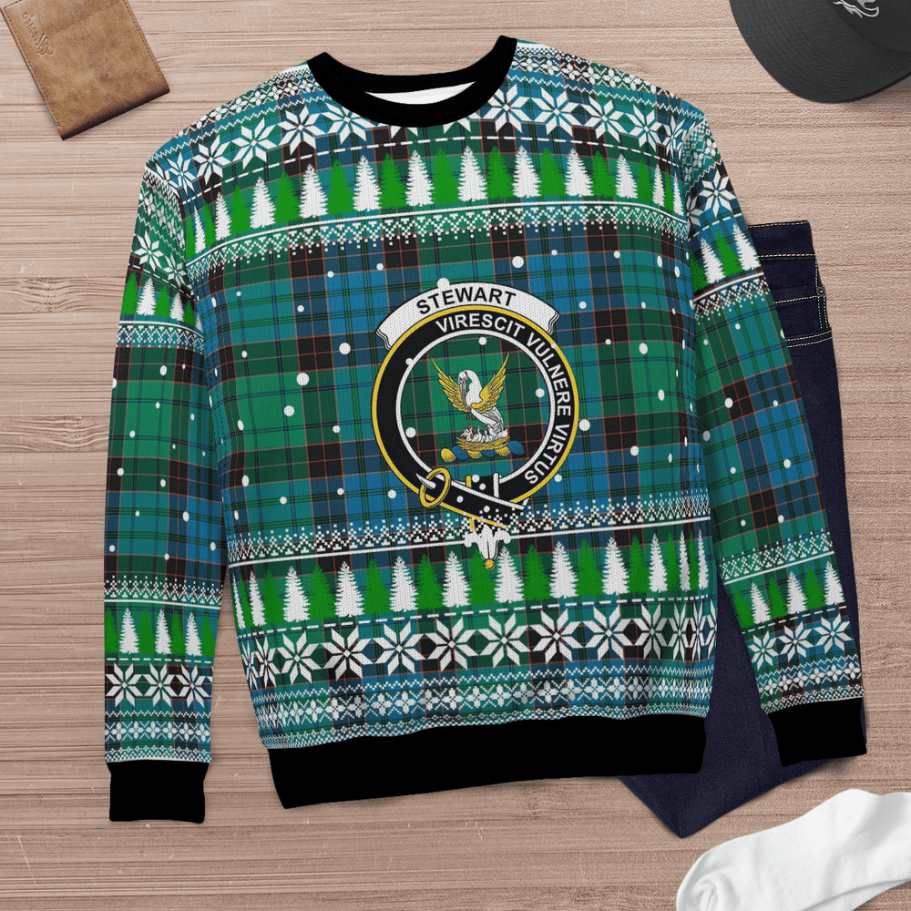 Clan Stewart Old Ancient Crest Tartan Christmas Ugly Sweater BD15 Stewart Old Ancient Crest Tartan Tartan Ugly Sweater   