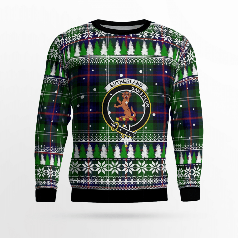 Clan Sutherland Modern Crest Tartan Christmas Ugly Sweater UX17 Sutherland Modern Crest Tartan Tartan Ugly Sweater   