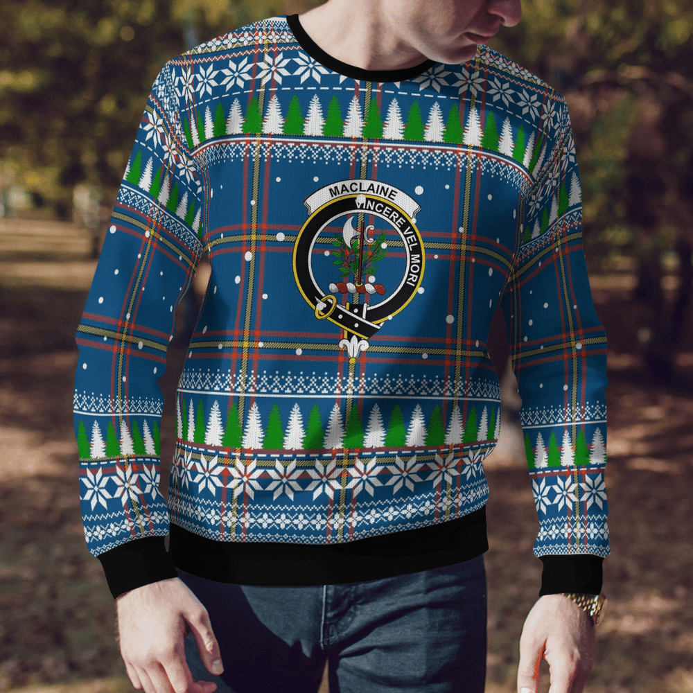 Clan MacLaine of Loch Buie Hunting Ancient Crest Tartan Christmas Ugly Sweater TA33 MacLaine of Loch Buie Hunting Ancient Crest Tartan Tartan Ugly Sweater   