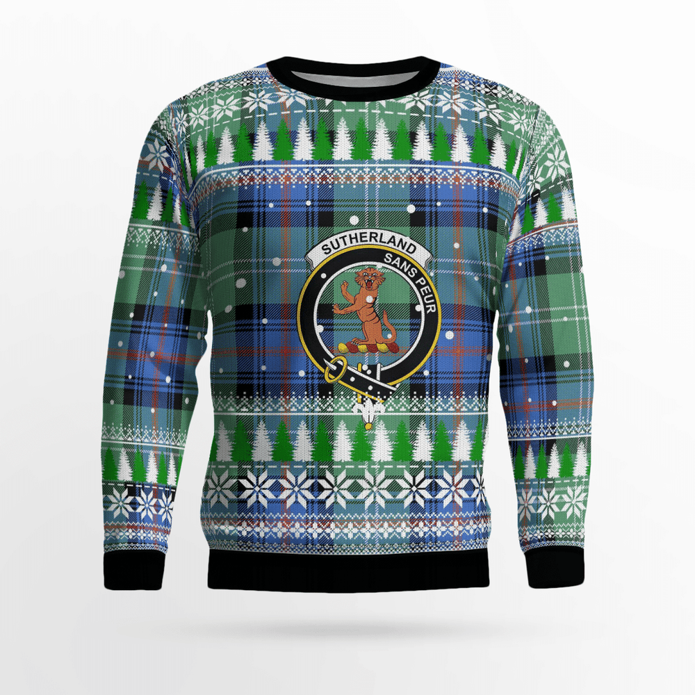 Clan Sutherland Old Ancient Crest Tartan Christmas Ugly Sweater LA88 Sutherland Old Ancient Crest Tartan Tartan Ugly Sweater   