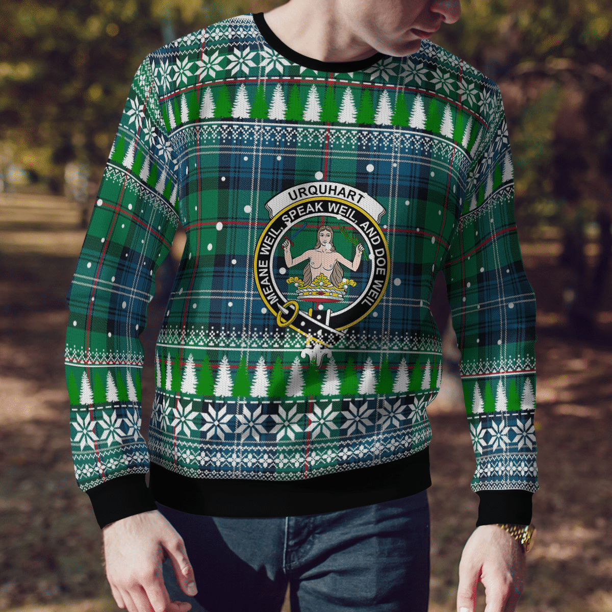 Clan Urquhart Ancient Crest Tartan Christmas Ugly Sweater YS56 Urquhart Ancient Crest Tartan Tartan Ugly Sweater   