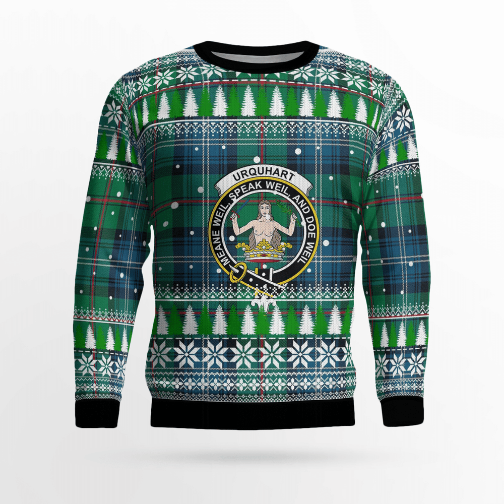 Clan Urquhart Ancient Crest Tartan Christmas Ugly Sweater YS56 Urquhart Ancient Crest Tartan Tartan Ugly Sweater   