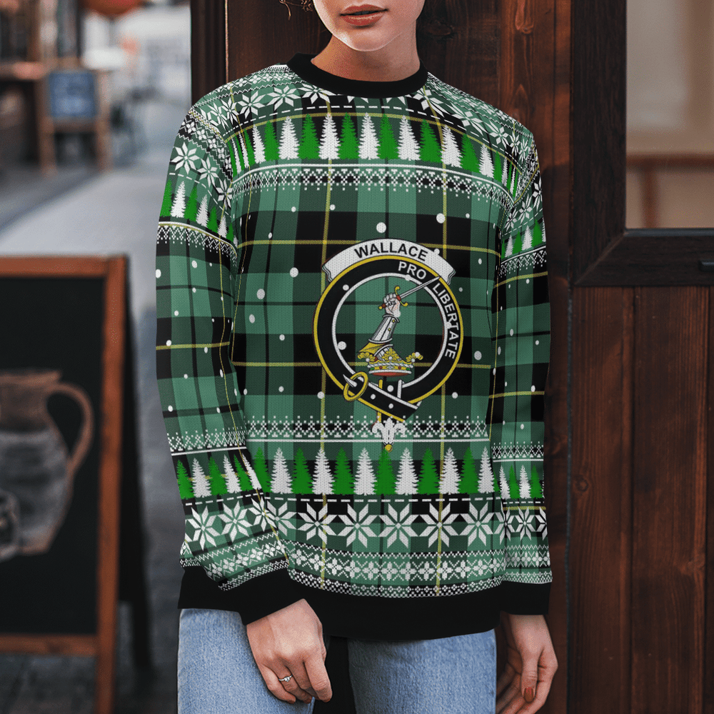 Clan Wallace Hunting Ancient Crest Tartan Christmas Ugly Sweater KG38 Wallace Hunting Ancient Crest Tartan Tartan Ugly Sweater   