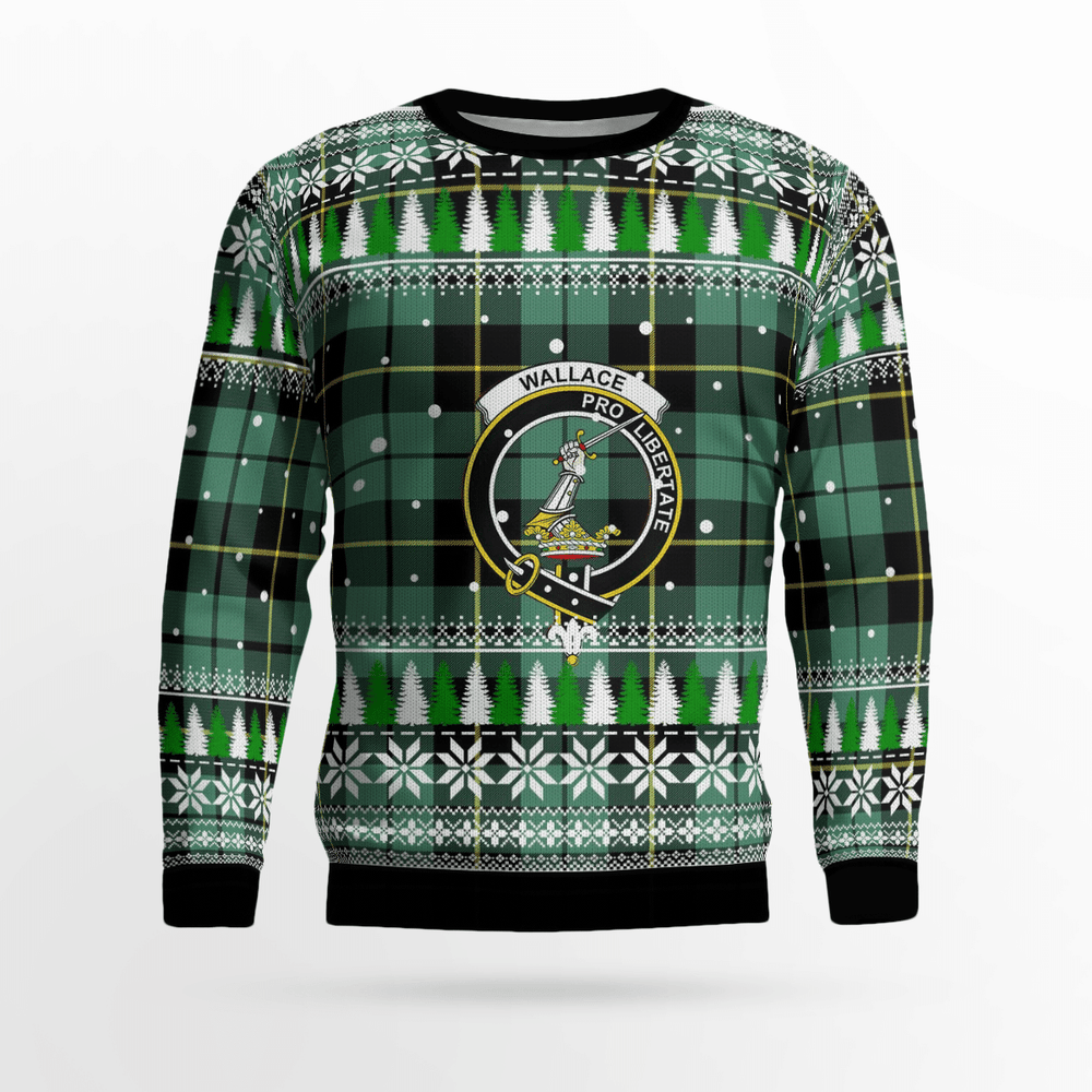 Clan Wallace Hunting Ancient Crest Tartan Christmas Ugly Sweater KG38 Wallace Hunting Ancient Crest Tartan Tartan Ugly Sweater   