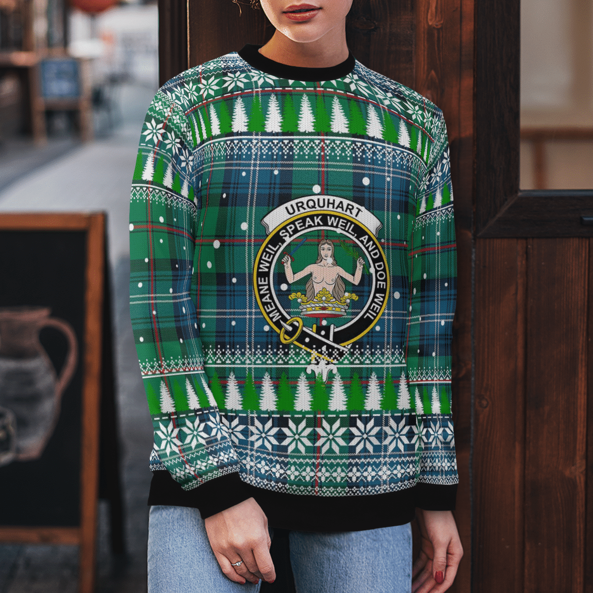 Clan Urquhart Ancient Crest Tartan Christmas Ugly Sweater YS56 Urquhart Ancient Crest Tartan Tartan Ugly Sweater   