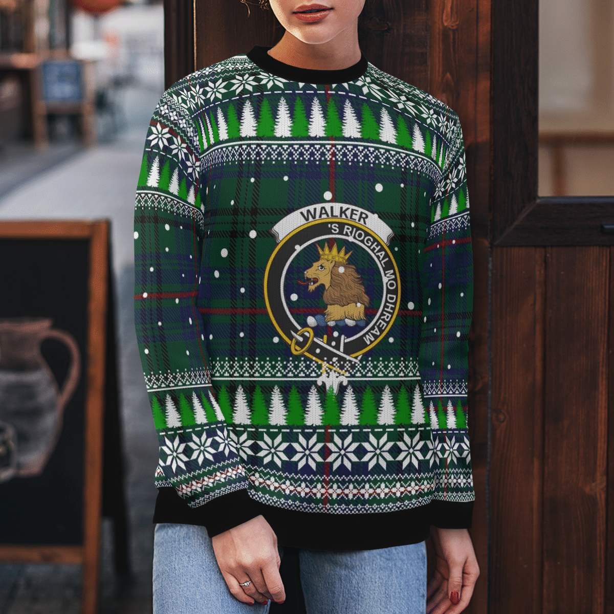 Clan Walker Hunting Modern Crest Tartan Christmas Ugly Sweater DR49 Walker Hunting Modern Crest Tartan Tartan Ugly Sweater   